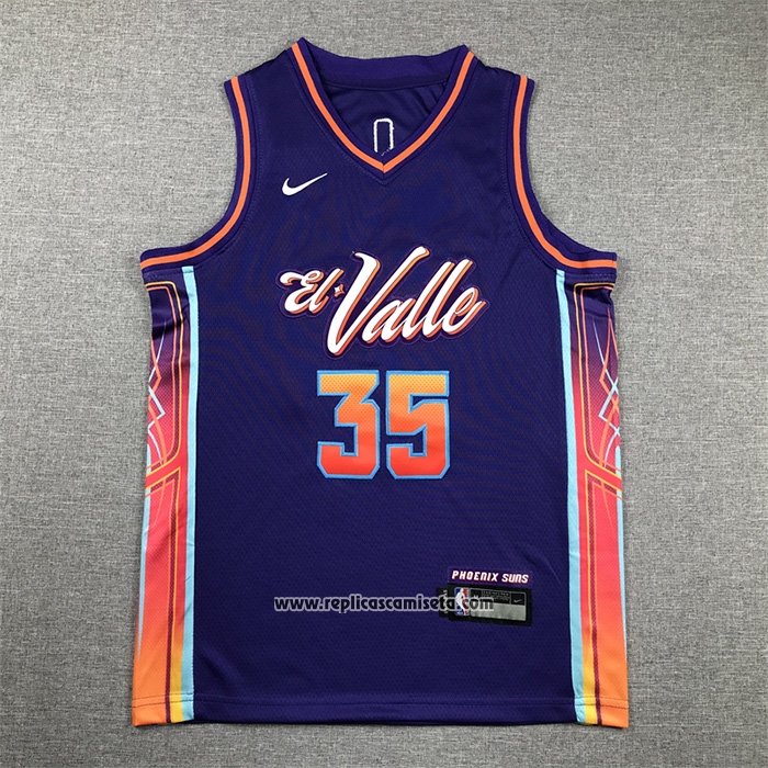Camiseta Nino Phoenix Suns Kevin Durant #35 Ciudad 2023-24 Violeta
